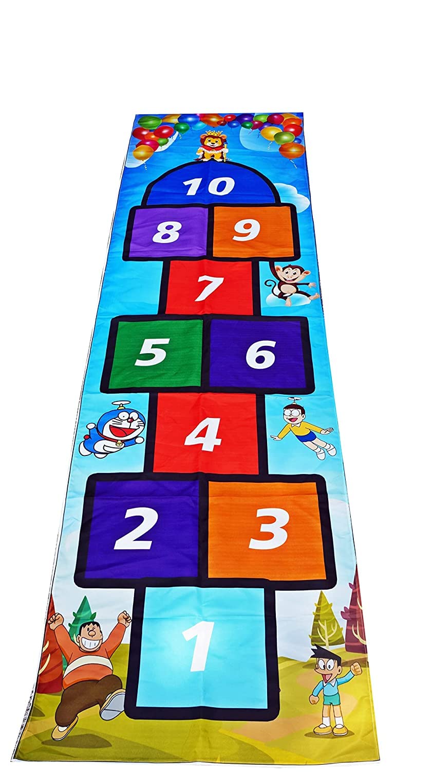 Urbane Chic Count & Jump Hopscotch Jumbo Play Mat for Kids - 2 Playing Strikers Game Indoor/Outdoor Activity-Multioclor