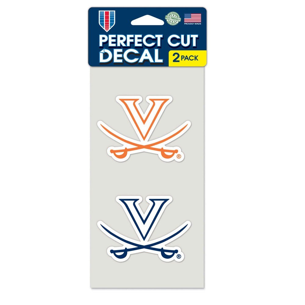 WinCraft NCAA University of Virginia Perfect Cut Decal (Set of 2), 4" x 4"