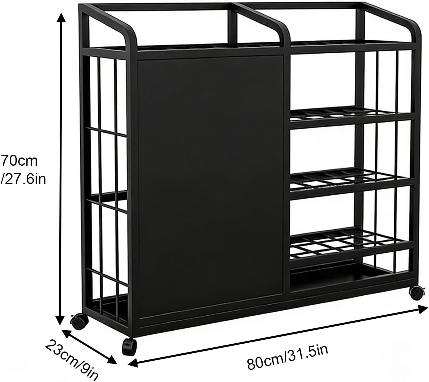 Rolling Umbrella Holder for Entryway, Metal Umbrella Stand Shelf with Wheels, Commercial, Entryway Umbrella Basket for Hotel Lobby, Office, Mall(White,100cm/39.4in)