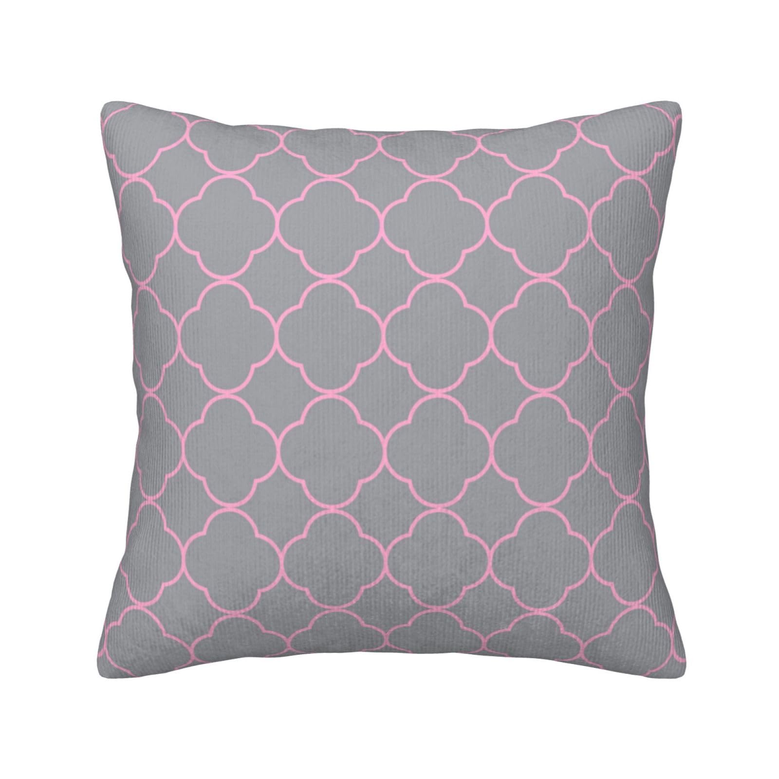 Taies d'oreiller carrées velours gris 45x45 motif géométrique maison