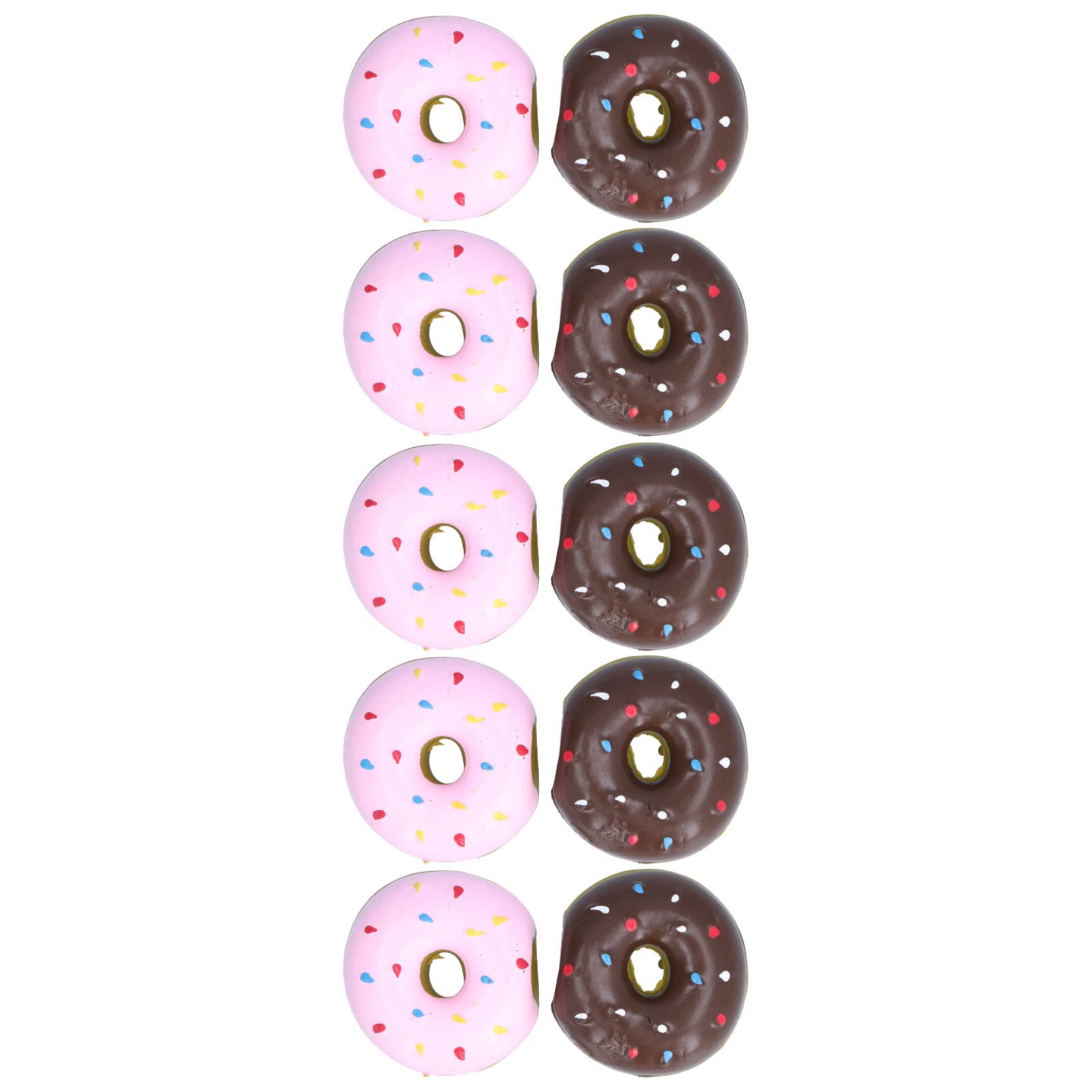 Beufee Donut Dog Toy, 10PCS Small Dog Squeaky Toys Doughnut Shape Dog Chew Toys Latex Donut Dog Toy for Fetching Playing Chewing Interactive Play
