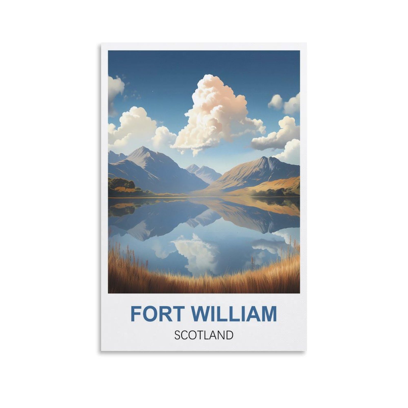 EZMLFA 5D Diamond Art Kits for Beginner,Fort William Scotland Kits for Adults and Kids, Full Drill Round Rhinestone Paint with Diamonds,DIY 5D Diamond Art 50x60cm