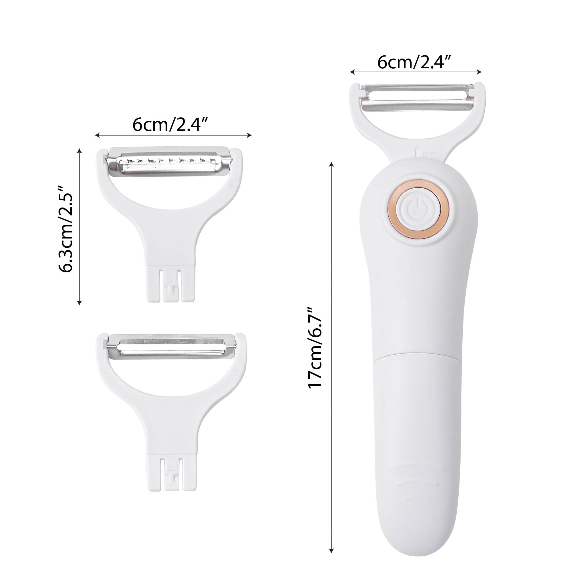 3 Teile/Set Elektrischer Handschäler Julienne Slicer 3-in-1-Set Werkzeug für Obst und Gemüse Apfel Karotte Kartoffel Gurke für Küche Edelstahl