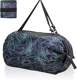 Roucerlin Borsa pieghevole riutilizzabile per la spesa, borsa portatile con una spalla, borsa da spiaggia impermeabile, grande capacità, per picnic, campeggio, viaggi