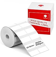 Phomemo M110 étiquettes,M110 Étiquettes thermiques autocollantes,0.78"x0.39"(20x10mm), adapté à Phomemo M110 M120 M220 M221 M108 M102 M100 M150 M250 M260 étiqueteuse,1200 étiquettes/rouleau