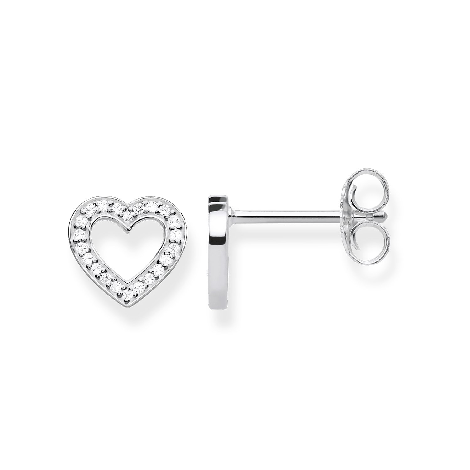 Thomas Sabo H1945 Large Heart Stud Earrings 925 Sterling Silver