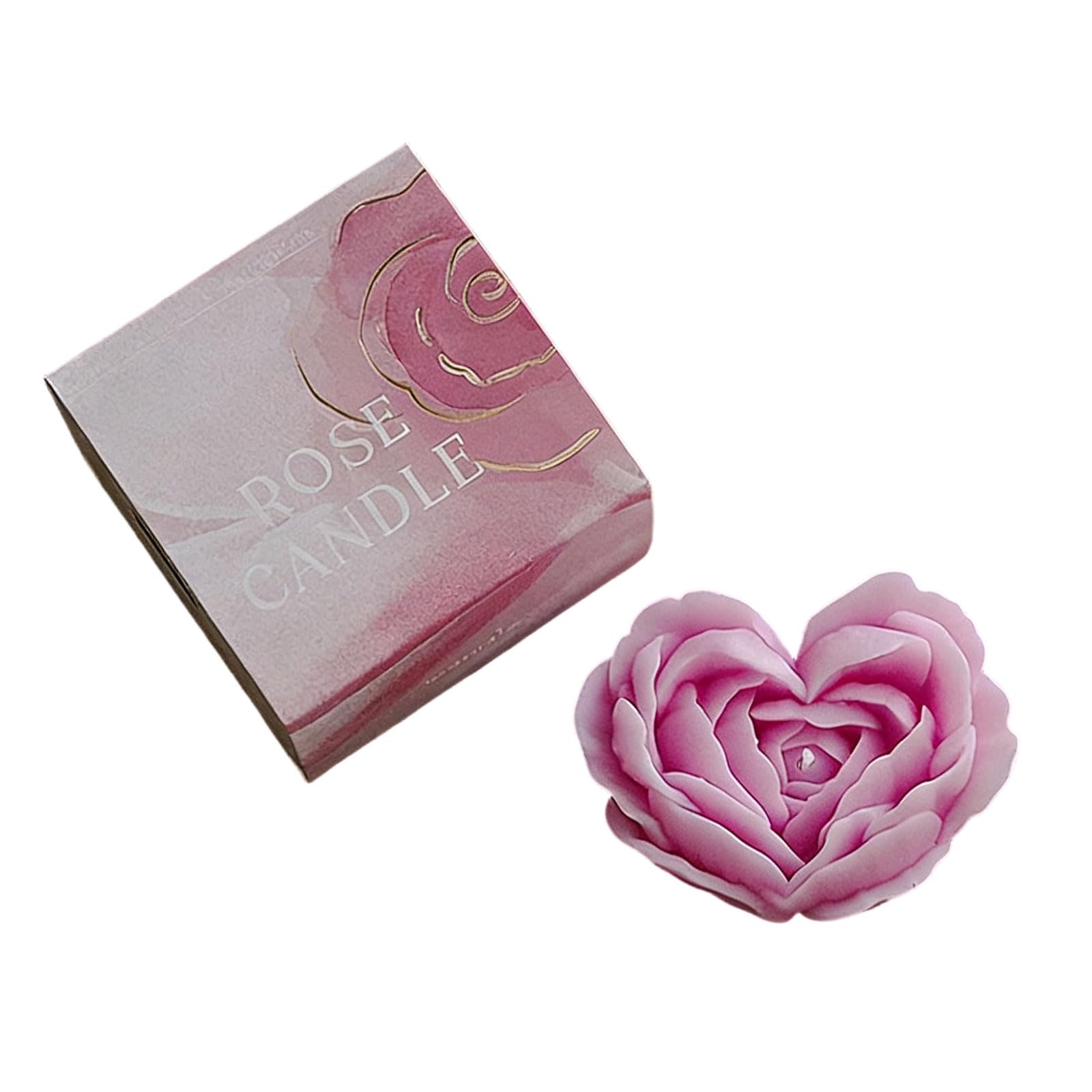 LUCKGONI Soys Waxes Decorative Candle for Meditations Stress Relief Table Decorations Photo Props Rose Heart Shape Scented Candle