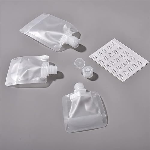 Miniatura 7 de Assote Bolsa de embalaje portátil de maquillaje líquido de viaje, 9 piezas, transparente, a prueba de fugas, recargable, bolsa vacía para apretar,