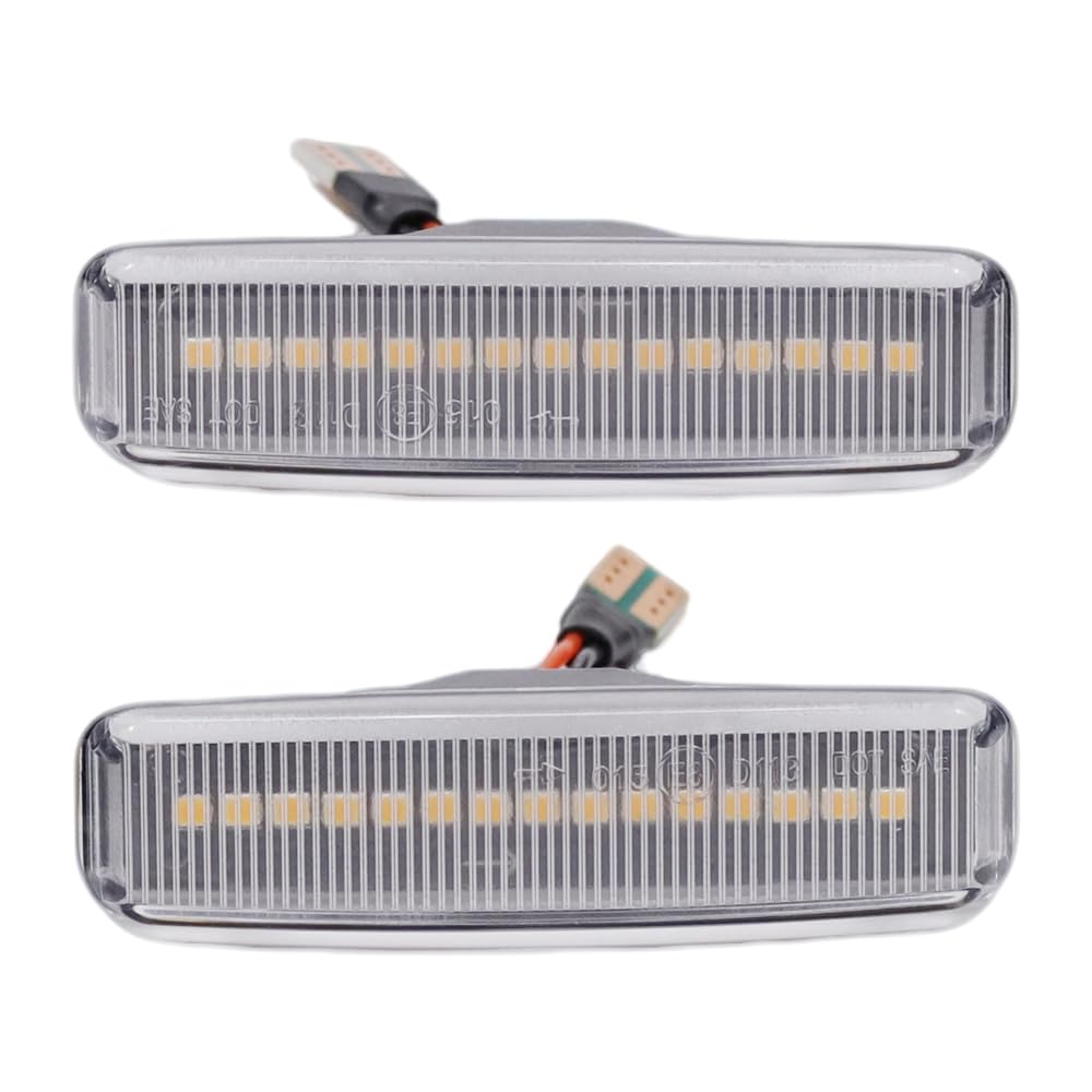 Kakulkomen Turn Signal Lamp Led Front Fender Side Marker Light Fit for B-MW 5 Series E39 12/1995-06/2003 All Models M5 1998-2003 (Crystal)