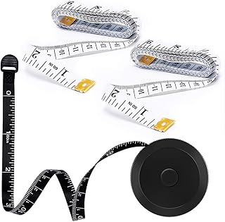 3 Pack Tape Measure Measuring Tape for Body Fabric Sewing Tailor Cloth Knitting Craft Measurements, Retractable Black Tape...
