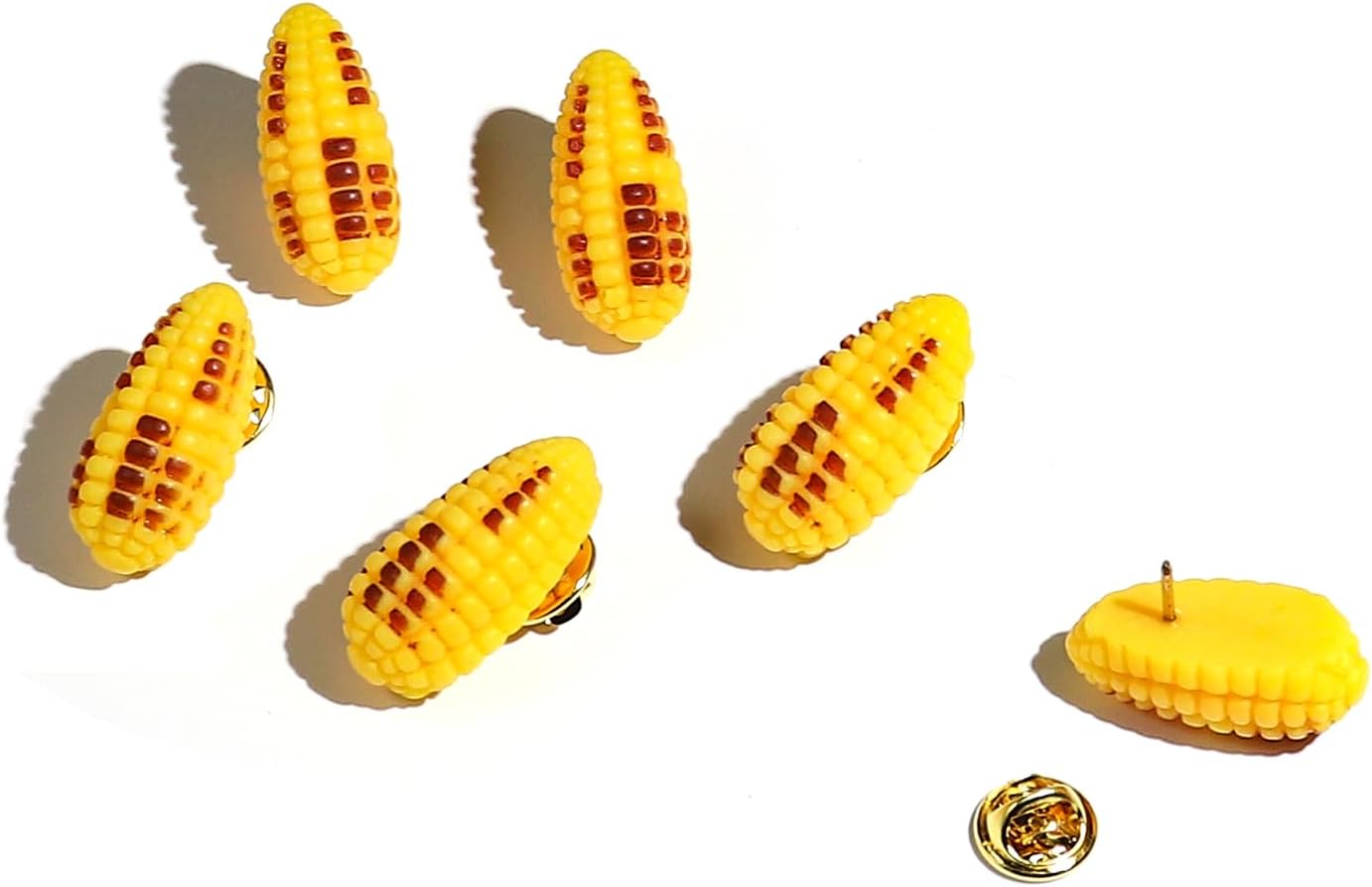 6PCS Mini Simulation Food Brooch，Interesting Nut Brooch，Pistachio Peanut Melon Seed Brooch Badge Clothing Bag Accessories