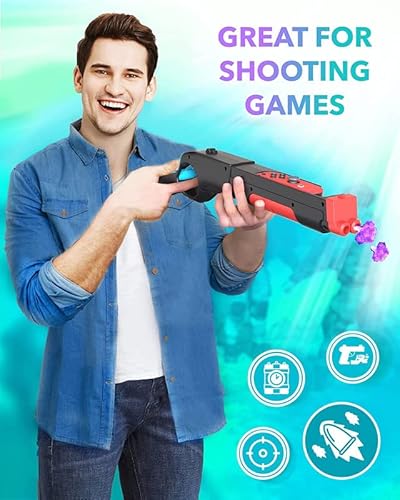 Skywin Gun Controller For N-Switch Joycons - Compatible With Nintendo Switch Gun Shooting Games (Black) #TOP4
