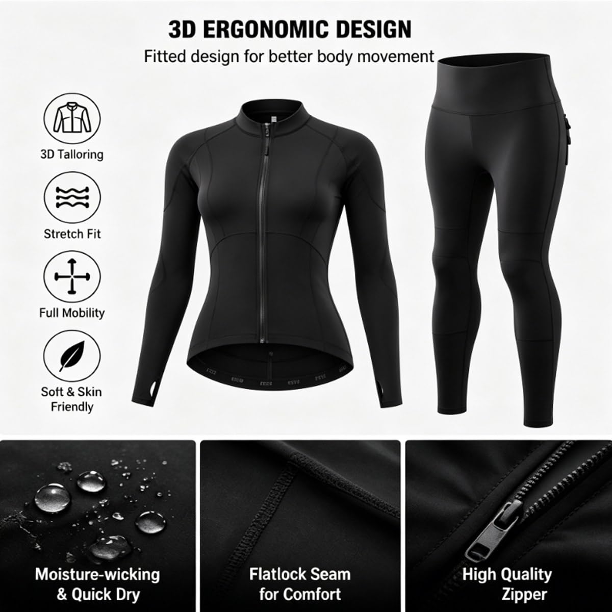 Ensemble femme veste et pantalon respirants renforcés avec protections CE