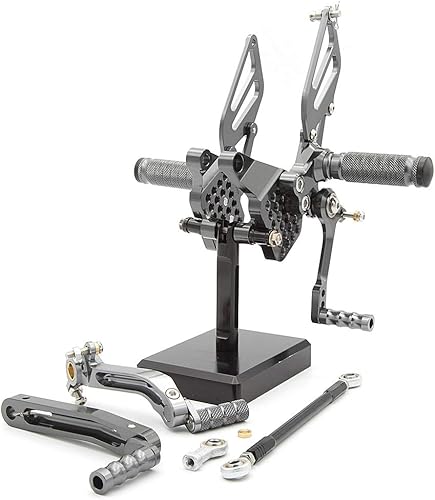 Miniatura 7 de FXCNC Juego de estriberas para motocicleta CNC Billet, reposapiés trasero totalmente ajustables, compatibles con 749 999 748 916 996 998 Negro