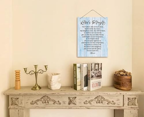 Miniatura 2 de Letreros artísticos de madera inspiradores, letrero de pared con oración del Señor, placa de pared impresa colgante, decoración del hogar, Our
