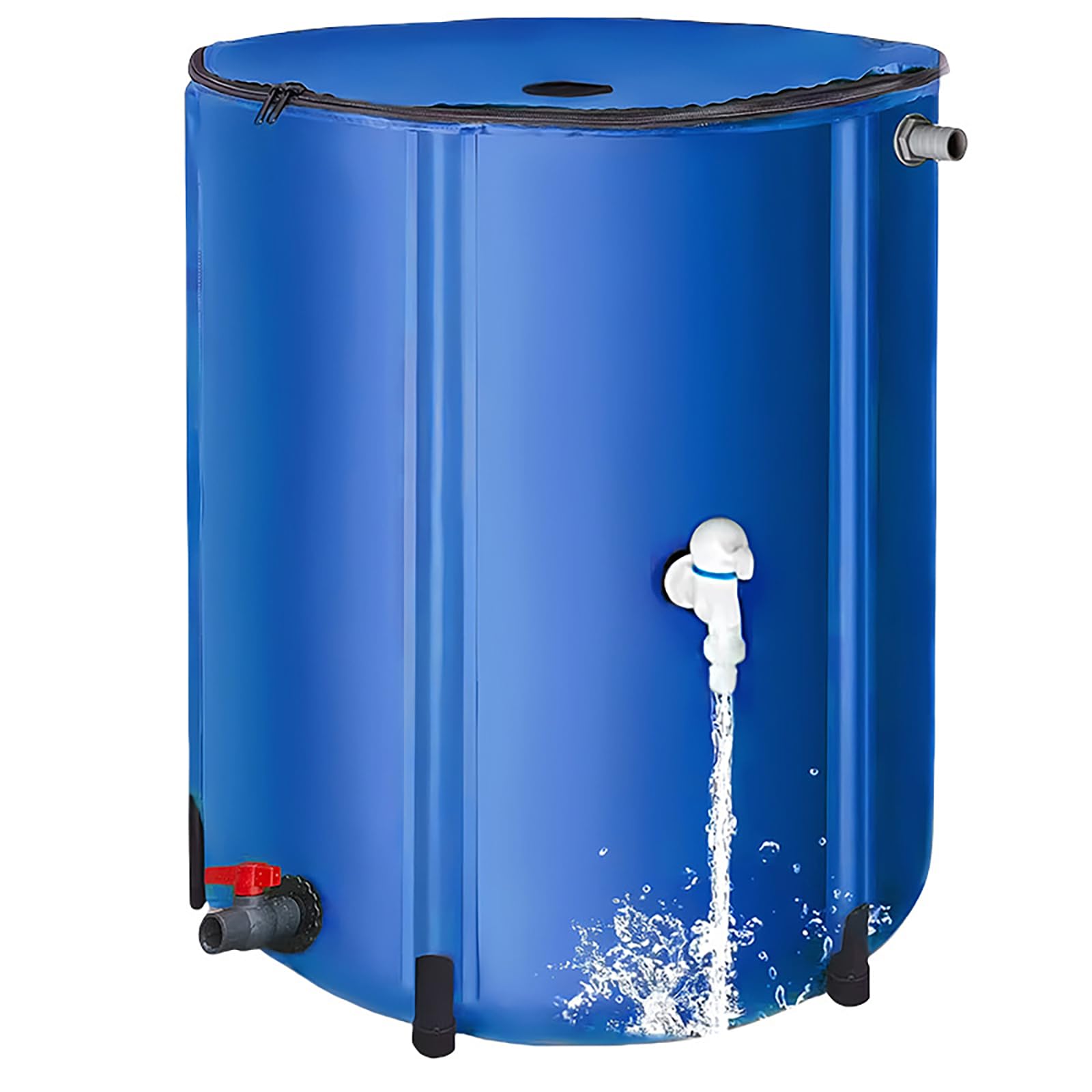 Collapsible Rainwater Collection Barrel, Large Capacity Garden Water Reservoir With Tap And Mesh Filter, Heavy Duty PVC Harvest System For Outdoor Water Storage, Irrigation And Saving,100L