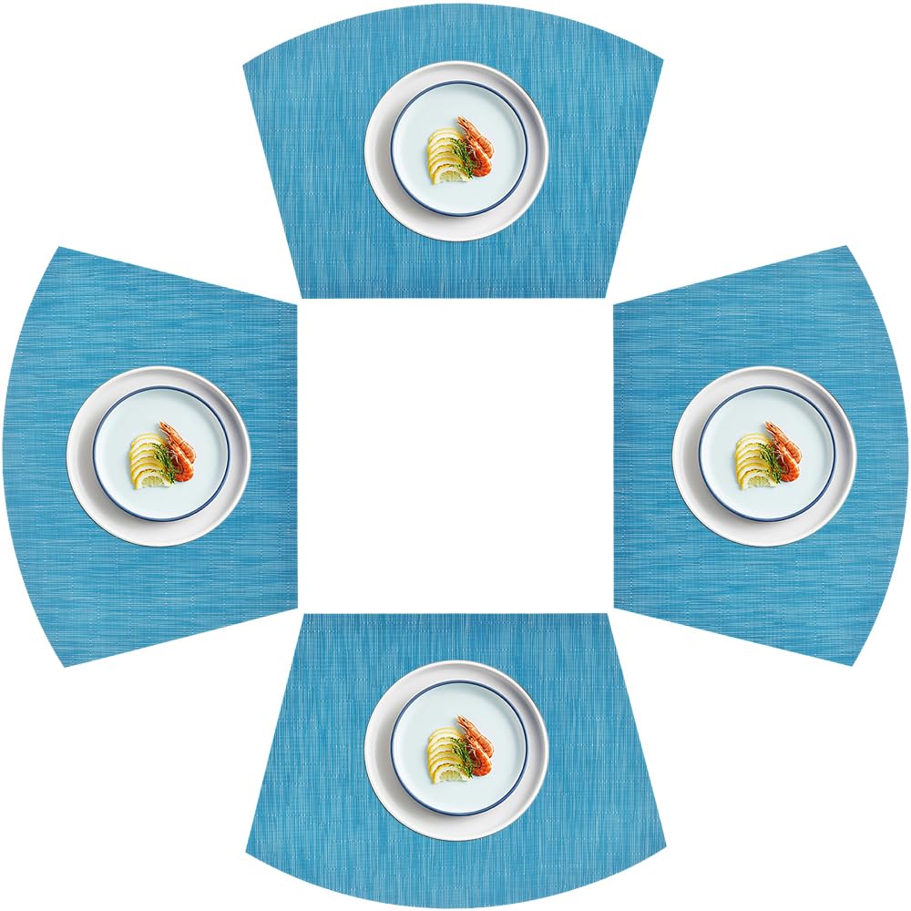 Lot de 4 sets de table en PVC - Lavables - Pour table ronde - Noir