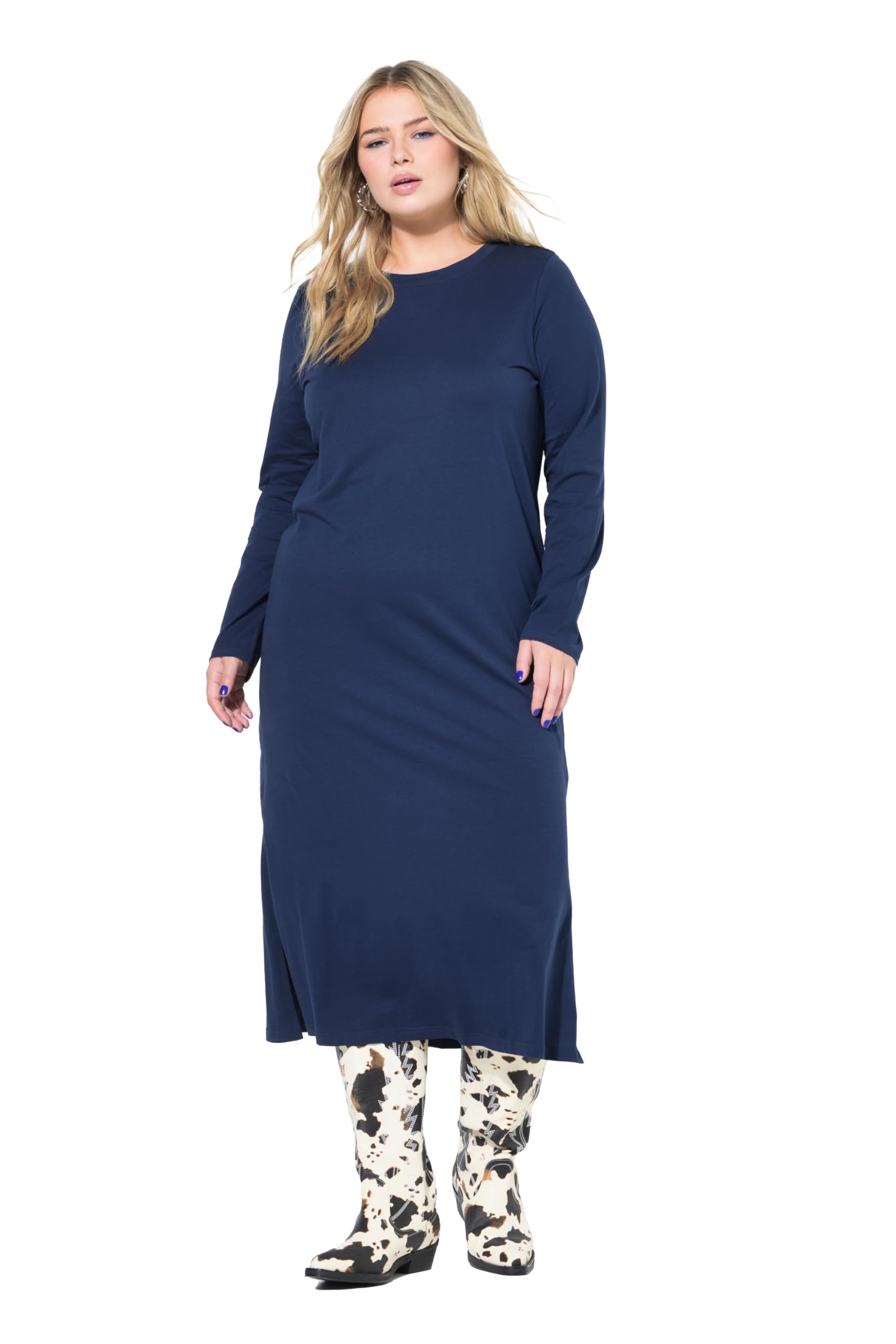 Studio Untold Damen große Größen Übergrößen Plus Size Maxikleid, Jersey, Langarm 844767