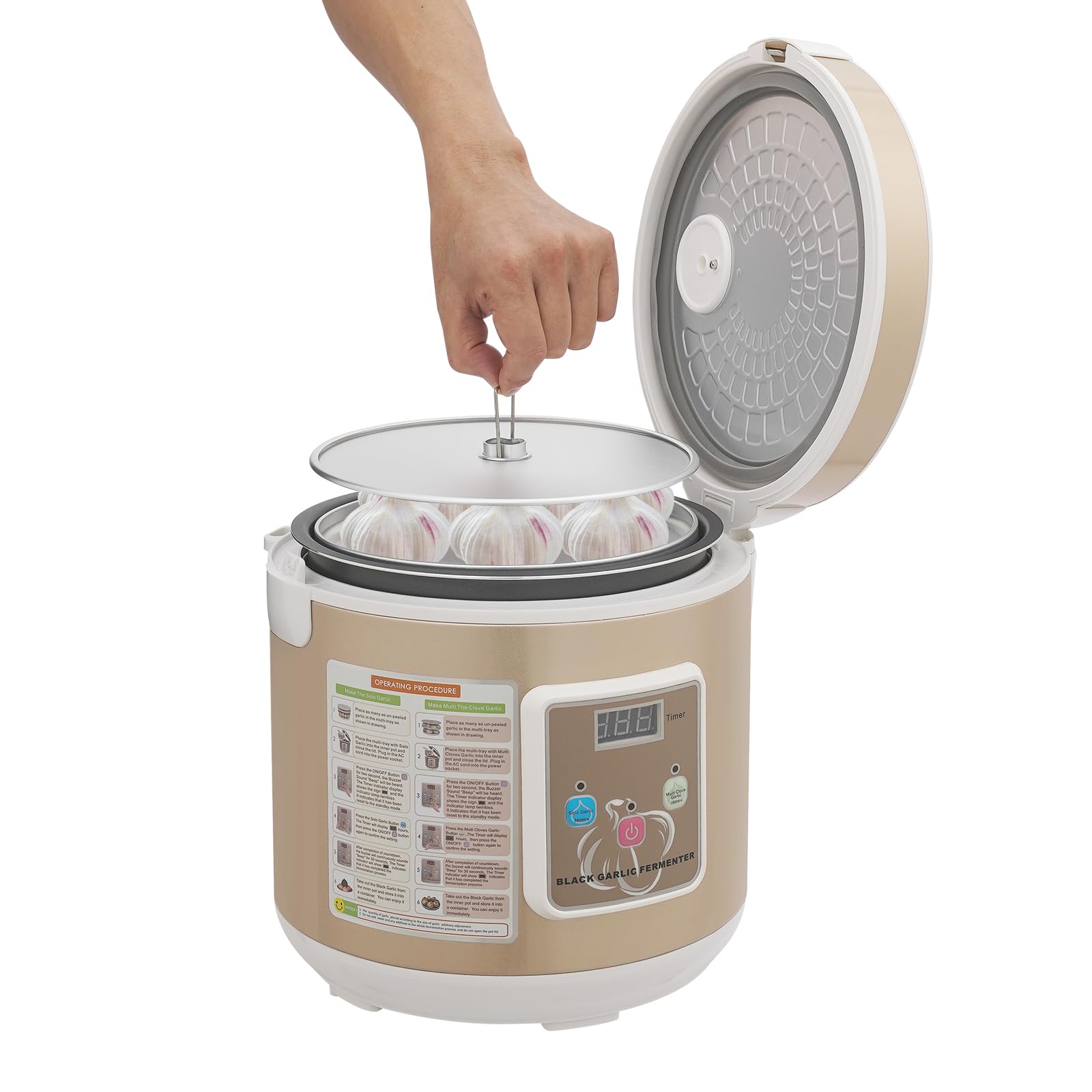 Fermentador automático de ajos negro ajo profesional 5L para yogur natto y kimchi con programa de temperatura inteligente 50-85 °C