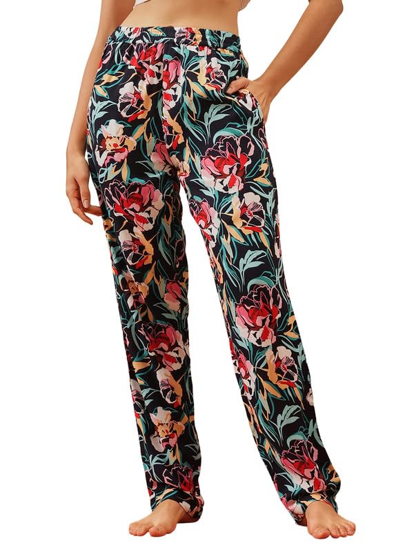 clovia Women's Rayon Floral Print Pyjama With Pockets-picture-21