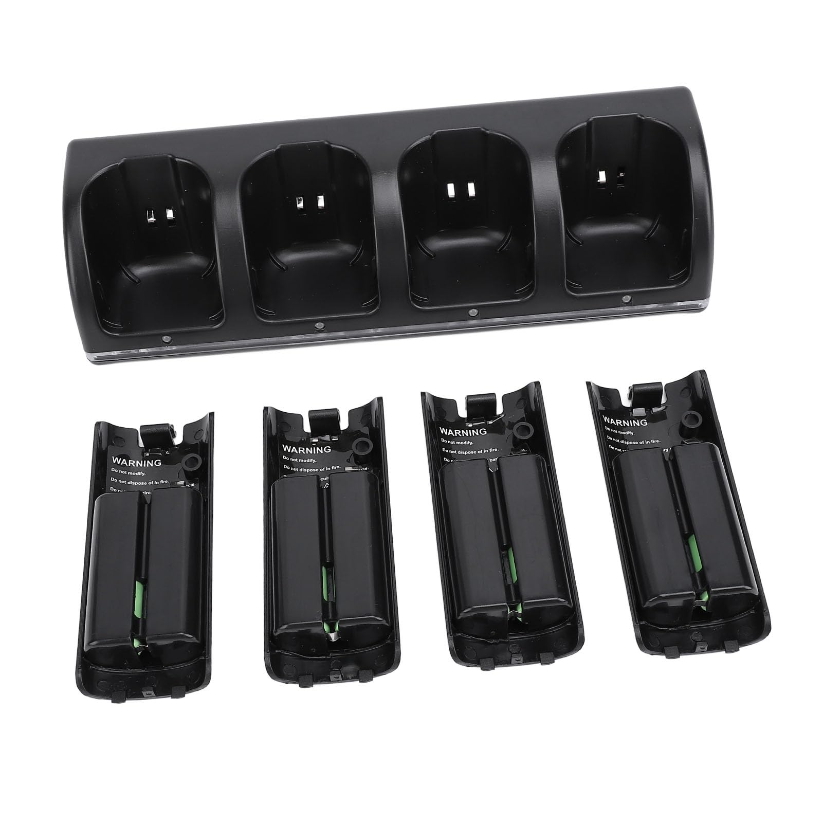 Wakects Estación de Carga Remota, Base de Carga para Controlador ABS con 4 Baterías Recargables de 2800 MAh, de 5 V, Configuración de 4 Controladores para Salas de Juegos Familiares y Reproductores