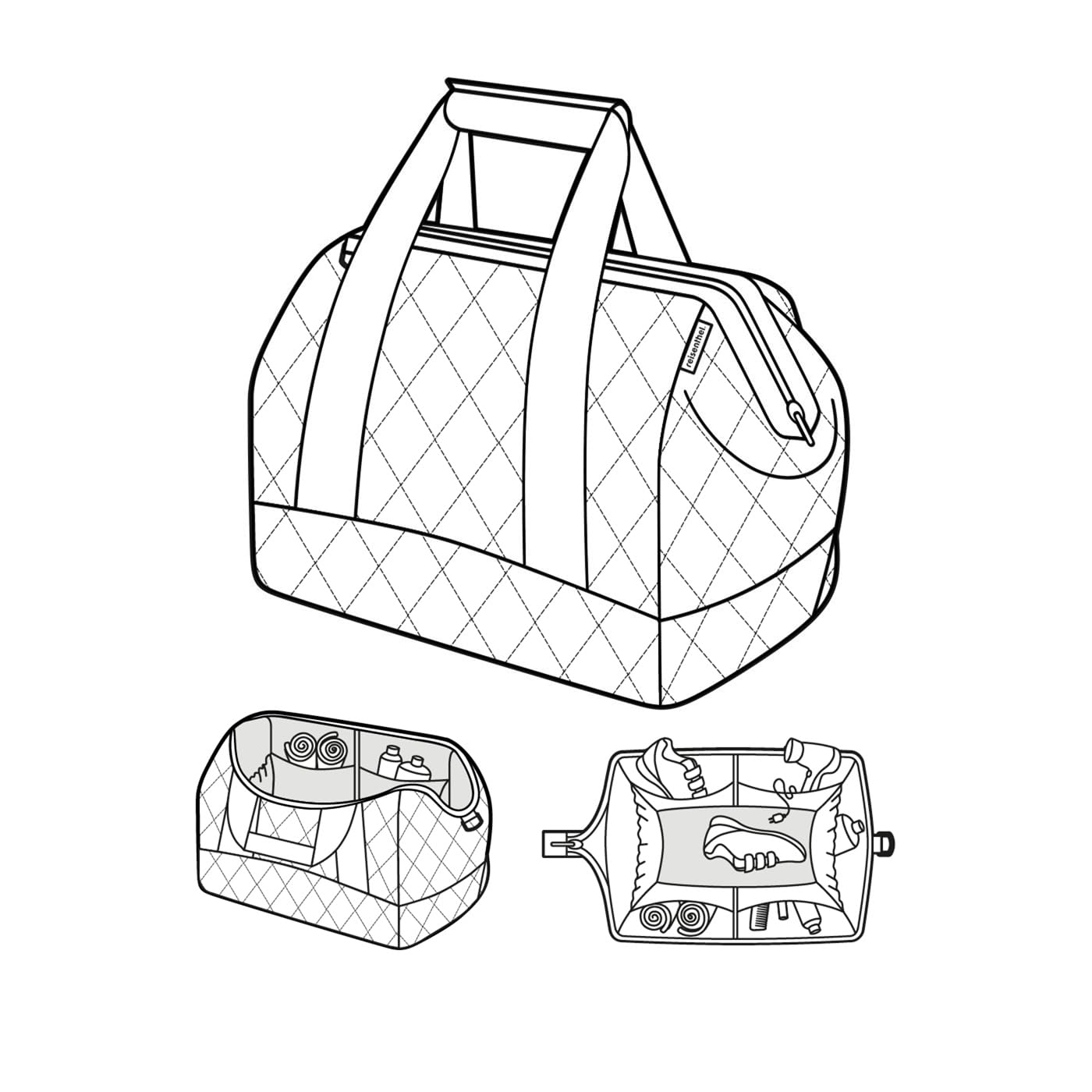 reisenthel MT5046 ALLROUNDER L RHOMBUS OLIVE Gym Bag Femme RHOMBUS OLIVE Taille Unica