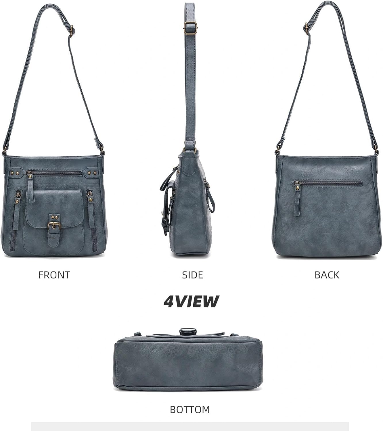 KL928 Crossbody Bags for Women, Multi Pocket Shoulder Bags, Medium PU Leather Cross Body Purses - Image 7