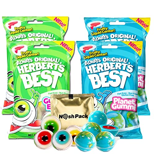 Efrutti Planet Gummies And Gummy Eyeballs- Tik Tok Candy Variety Pack, Asmr Candy, Individually Wrapped Soft Juicy Candy And Gel Center, With Nosh Pack Mints (4 Pack) #TOP6