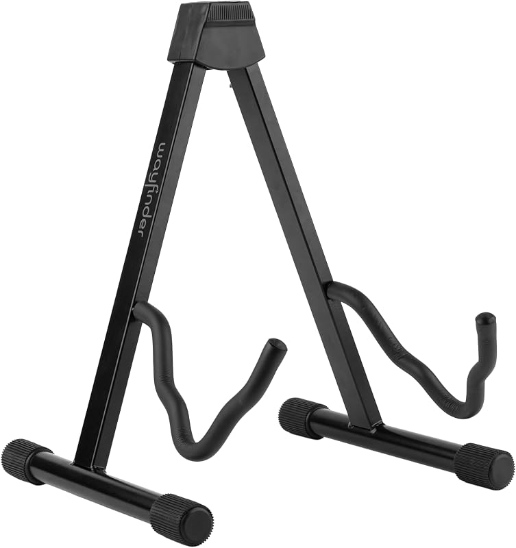Wayfinder Supply Co. Universal A-Frame Foldable Guitar Stand, For School Music Program, Concerts & Multiple Users, (WF-GTR-ASTAND)