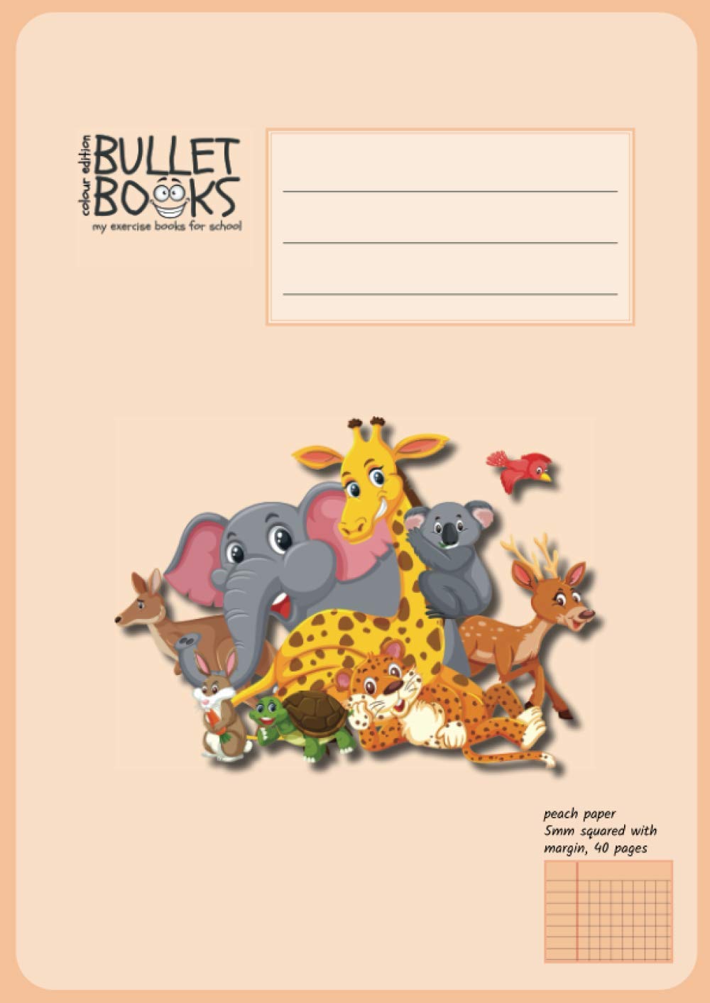 Dyslexia, Visual Stress Special Education Tinted School Exercise Books for Maths - squared with margin - coloured paper peach, animals: A4 format, ... exercise books for home & classroom use)