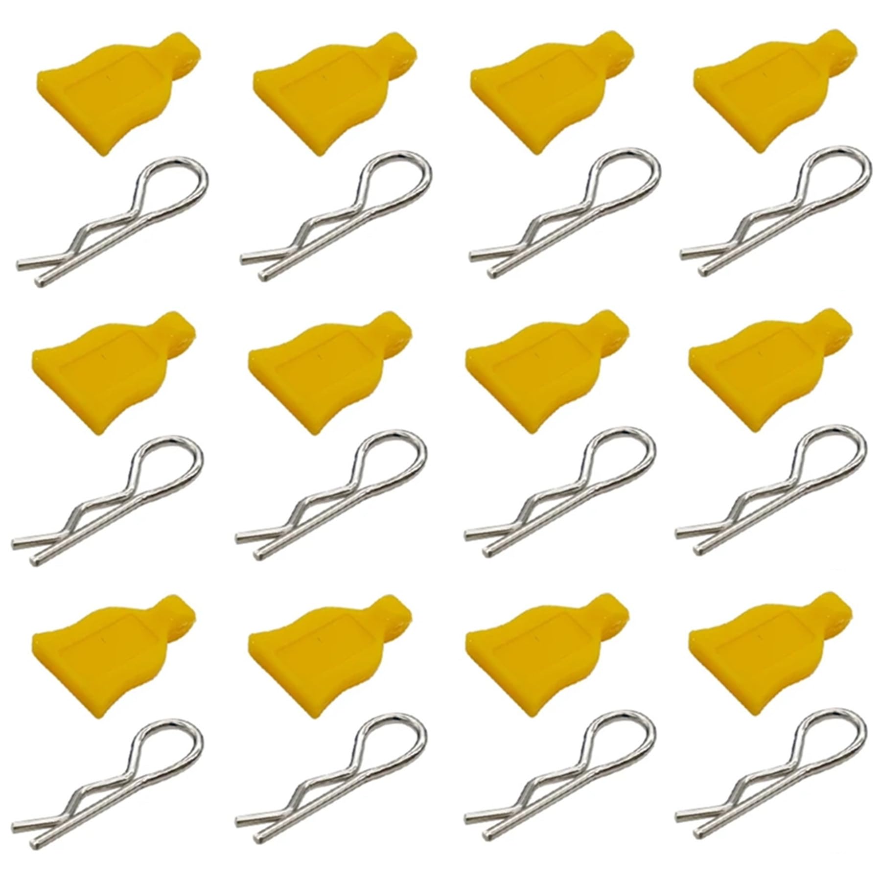 Chanjorlin 12 Pcs RC Car Universal RC Body Clips with Pull Tabs Car Clips R Clips Compatible with 1/8 1/10 1/12 RC On Road Car Crawler Truck Buggy