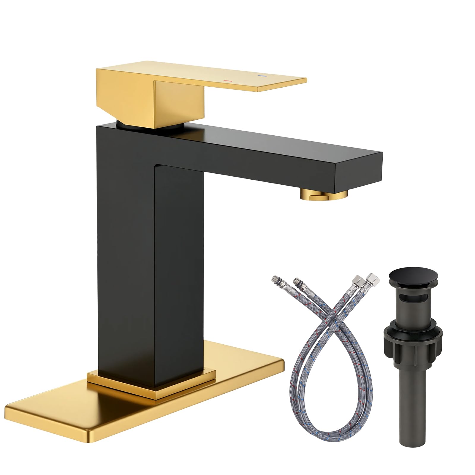 Robinet de salle de bain noir mat mitigeur eau chaude eau froide moderne