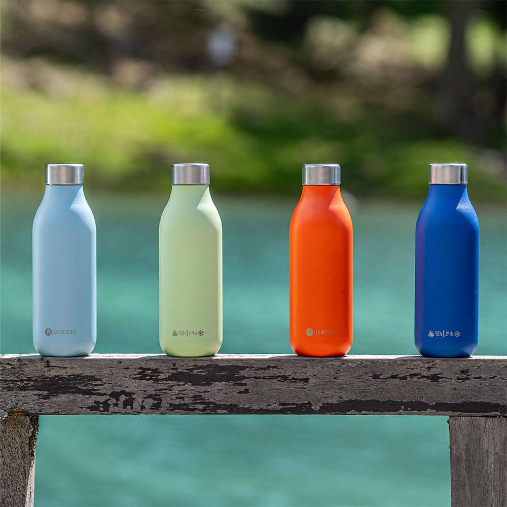 LES ARTISTES Paris A-6919 Bottle'Up 2.0, Thermosflasche, 500 ml, Thermosflasche, BPA-frei, wiederverwendbar, hält 12h warm und 24h kalt, leicht, Edelstahl, Twilight Design