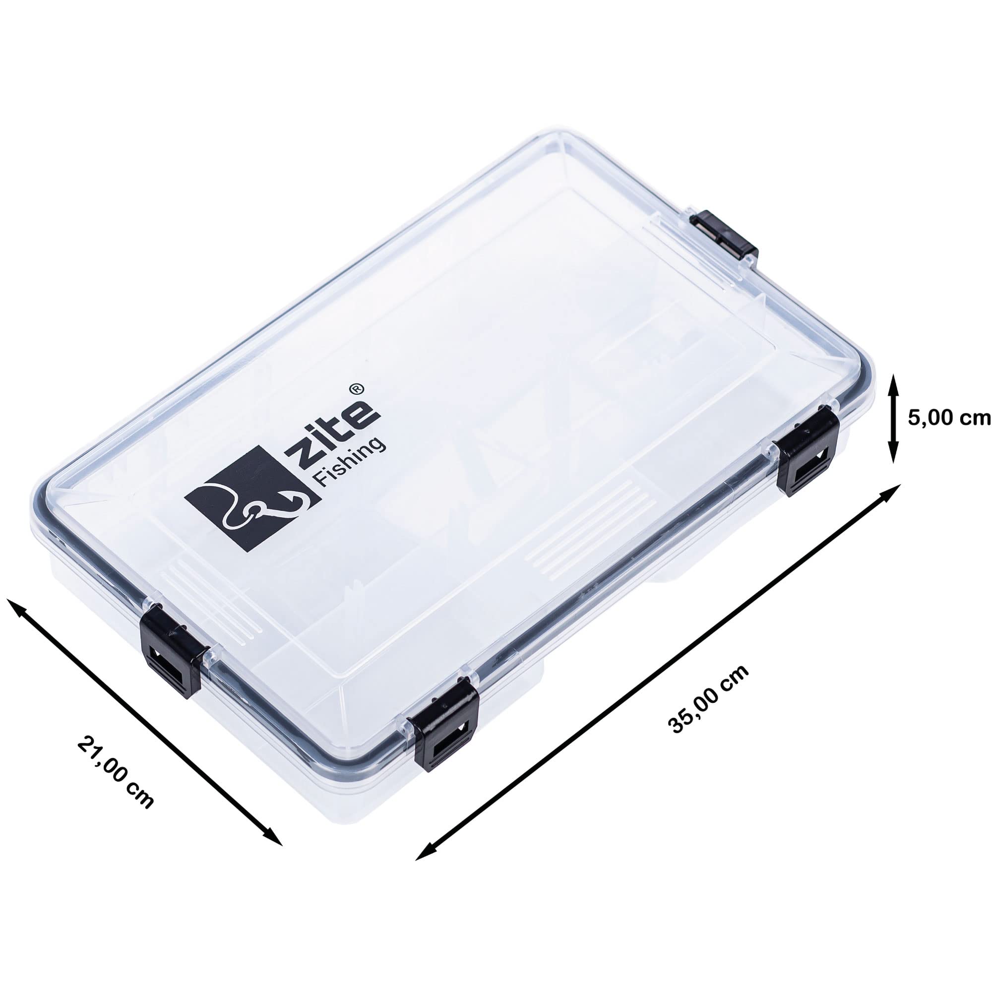 Zite Fishing wasserdichte Angel-Box 35x21x5cm - Kleinteilebox Köderbox Tacklebox für Angelzubehör - 3 Stück im Set, Köderbox Angeln, Angel Box, Angelboxen, Angel Köder Box, Angel-Boxen, Köderboxen