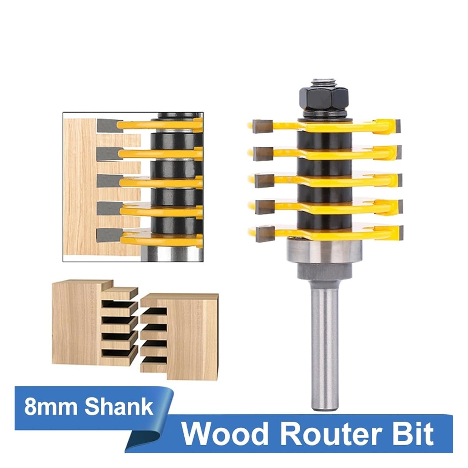 8mm Shank Milling Cutter Rail Reversible Finger Joint Router Bit