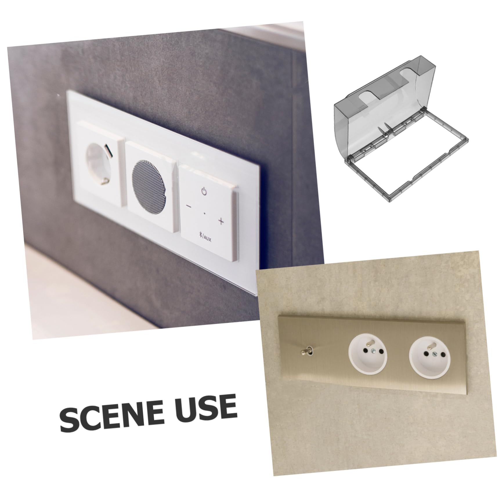 LIFKICH 2pcs Switch Socket Ecopowerplate Light Switch Cover Guard Proofing Outlet Covers Outlets Double Electric Outlet Covers Wall Door Black Outlet Covers Socket Protector Acrylic