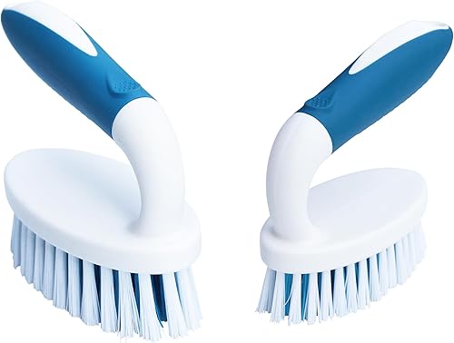 PHYEX Paquete de 2 cepillos de limpieza grandes y pequeños, alfombras de limpieza, piso, baño, utensilios de cocina
