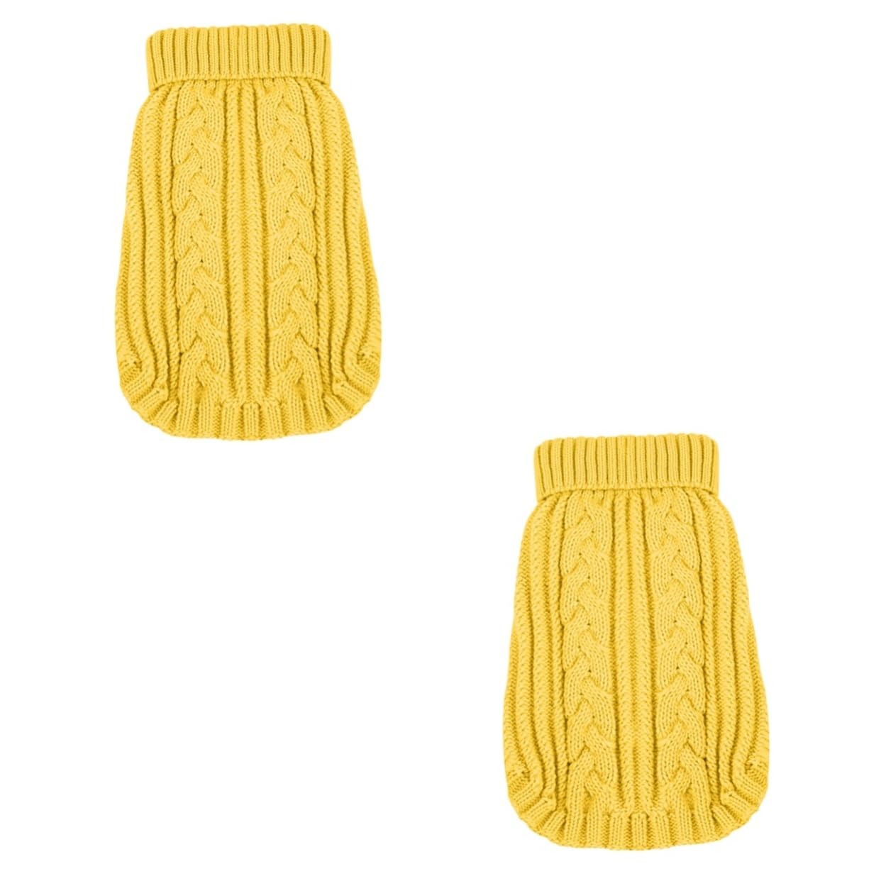 Pull pour chien qui frissonne vêtement tricot jaune XXS POPETPOP 2 pièces