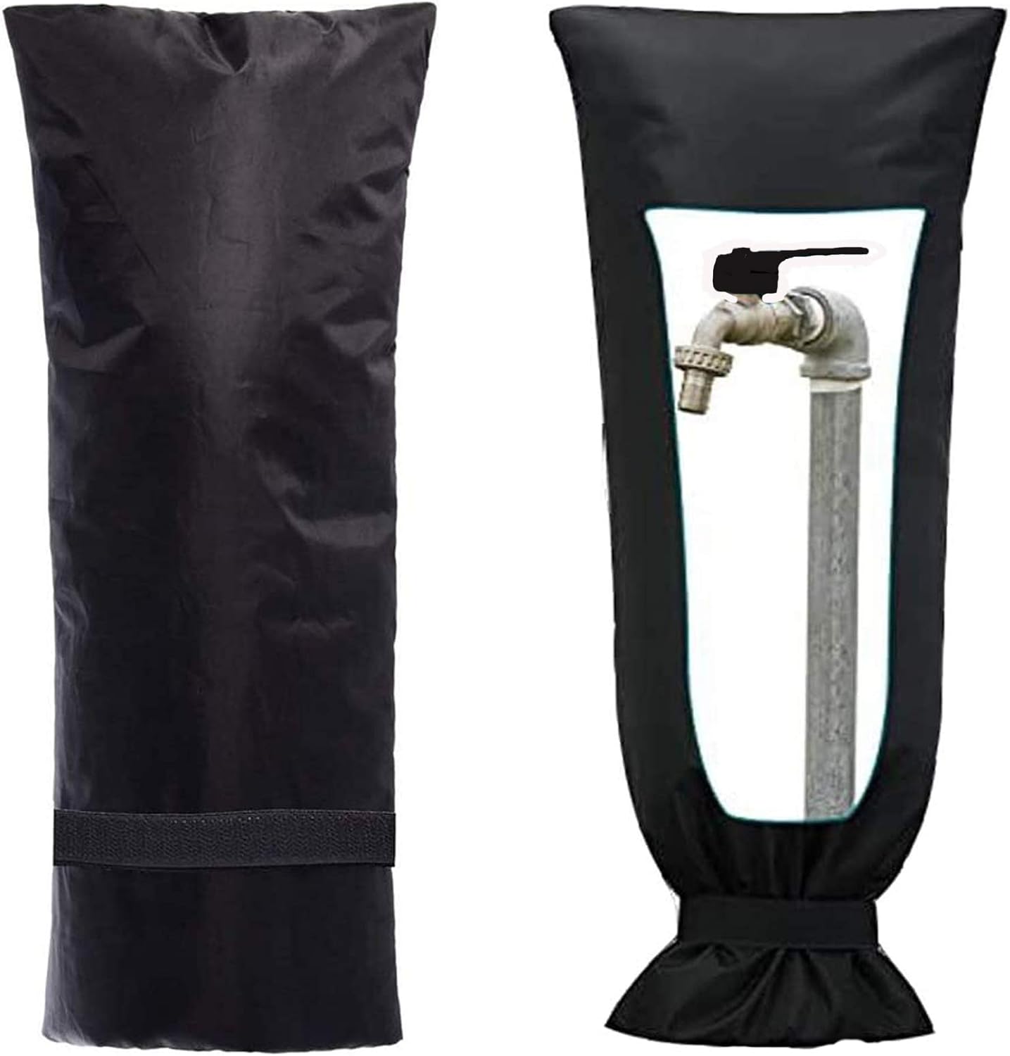 Senksll Outdoor Faucet Cover Socks for Winter Freeze Protection, Reusable Faucet Insulation, Anti-Freeze Hose Bib, Black, Set of 1(Long) : Garden & Outdoor