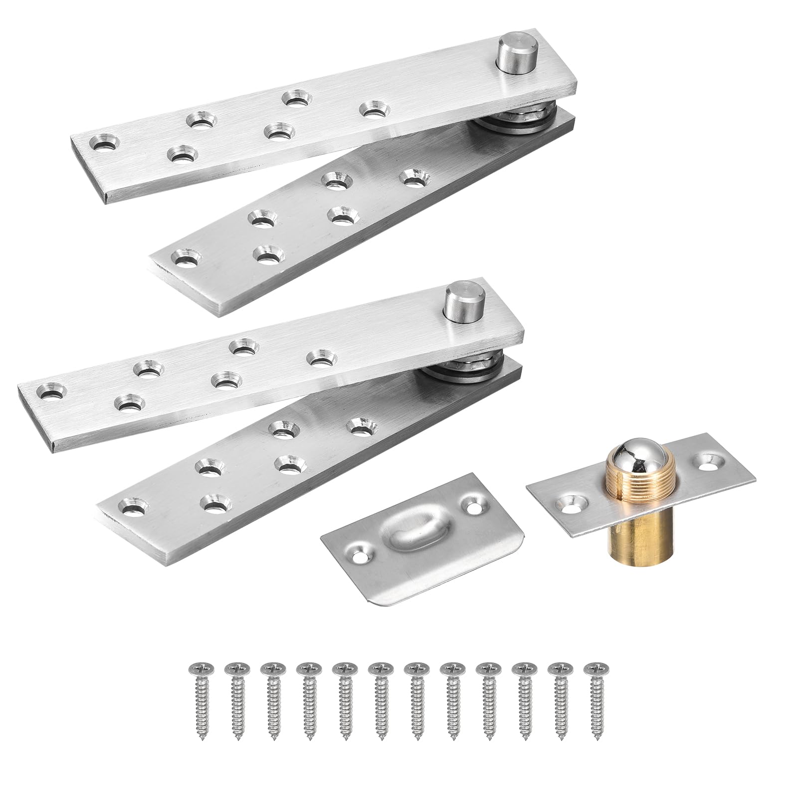QUARKZMAN Porta Perno Cerniere Albero Ponderato Albero Pesante Legno Porta Rotante Albero per Legno Porte 360 Gradi Acciaio Inox Argento 1pz