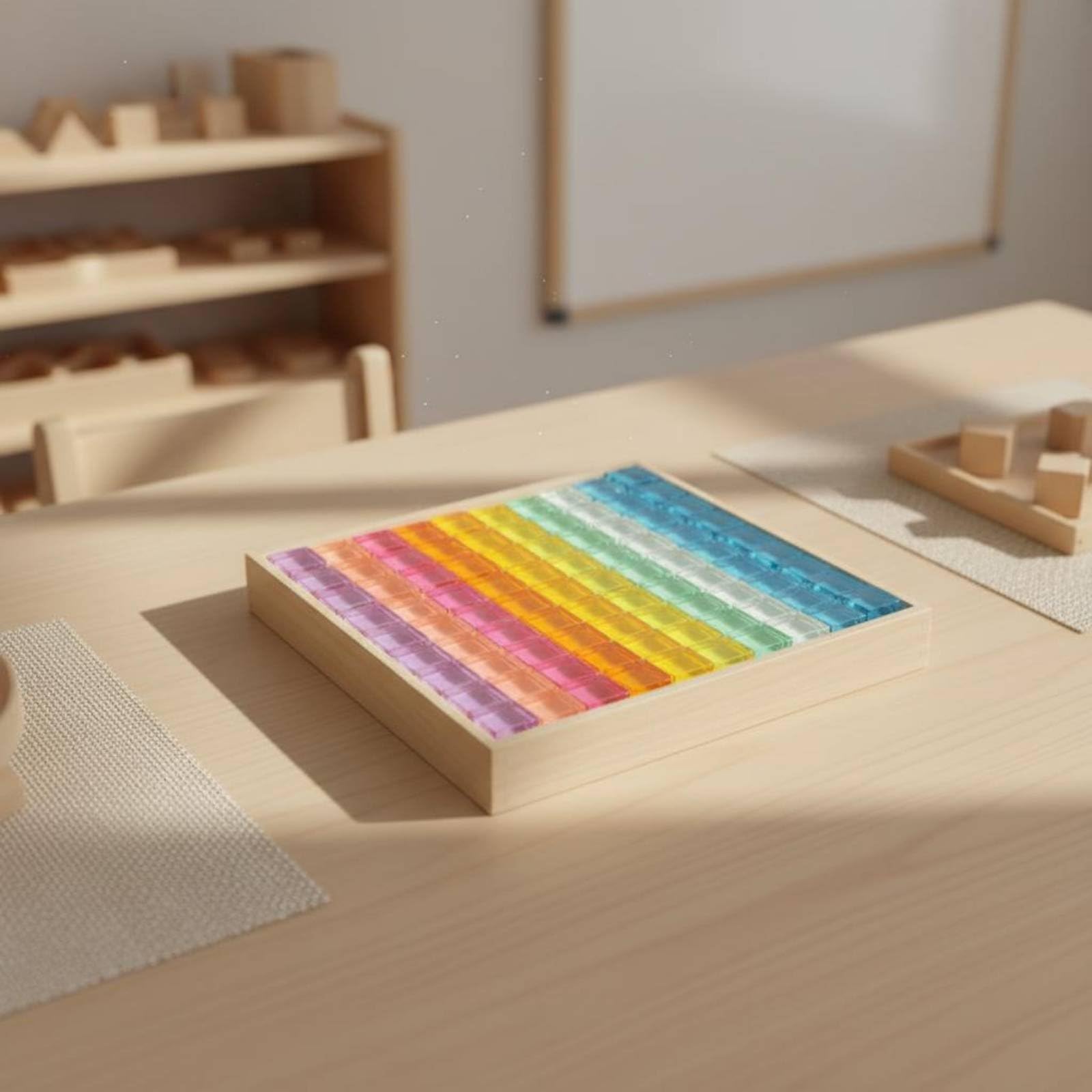 kowaku Acrylic Elementi Costruzione Blocchi Trasparenti Cubi Educativi Giocattolo Sensoriale Stimolazione Visiva Adatto a Bambini attività Didattica Casa, Macaron, Cubi 100PCS