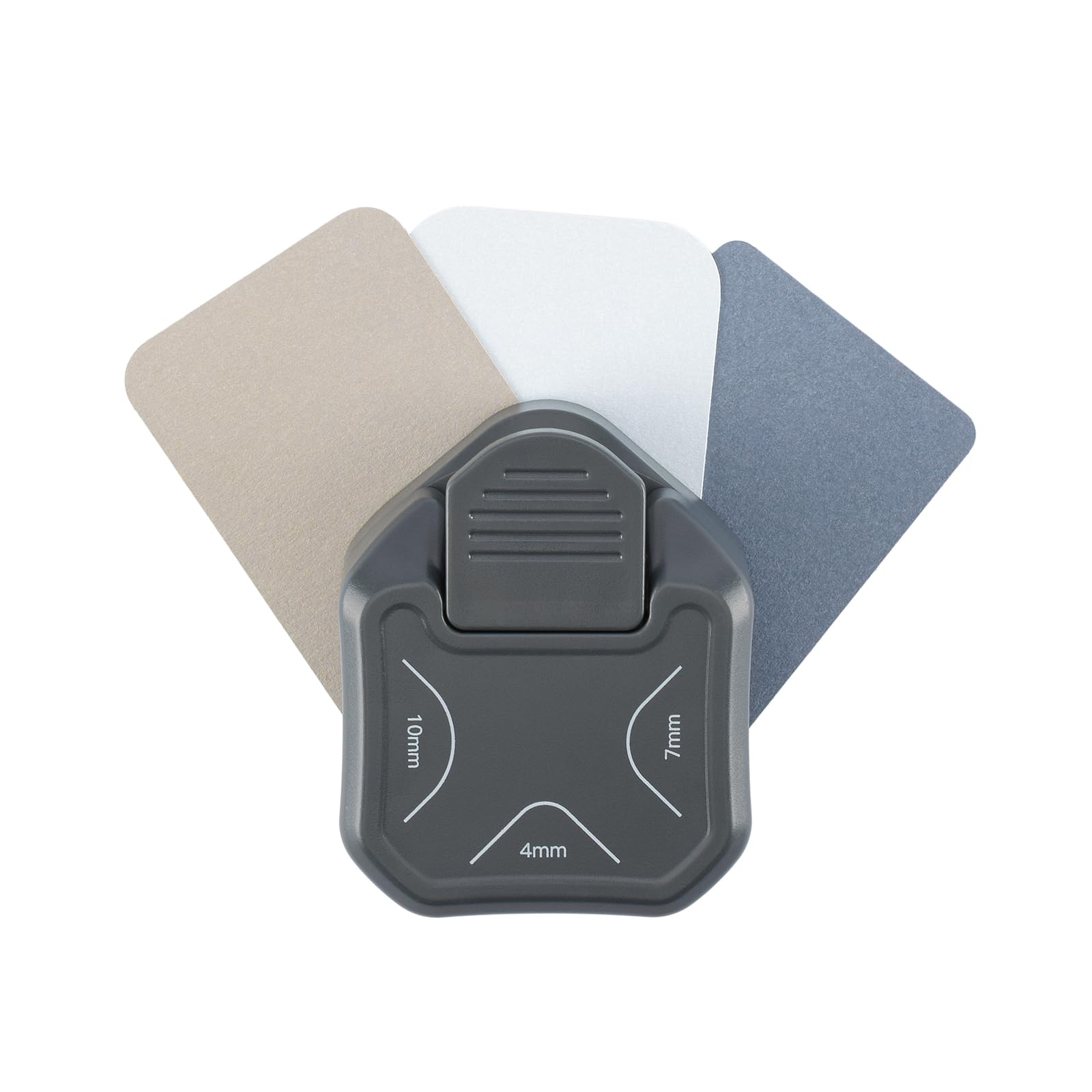 Vaessen Creative 3-in-1 Corner Rounder Punch 4/7 / 10 mm - Card Making and Crafting Supplies - Corner Cutter for Paper, Invitations and Scrapbook - Dark Grey (Graphite)