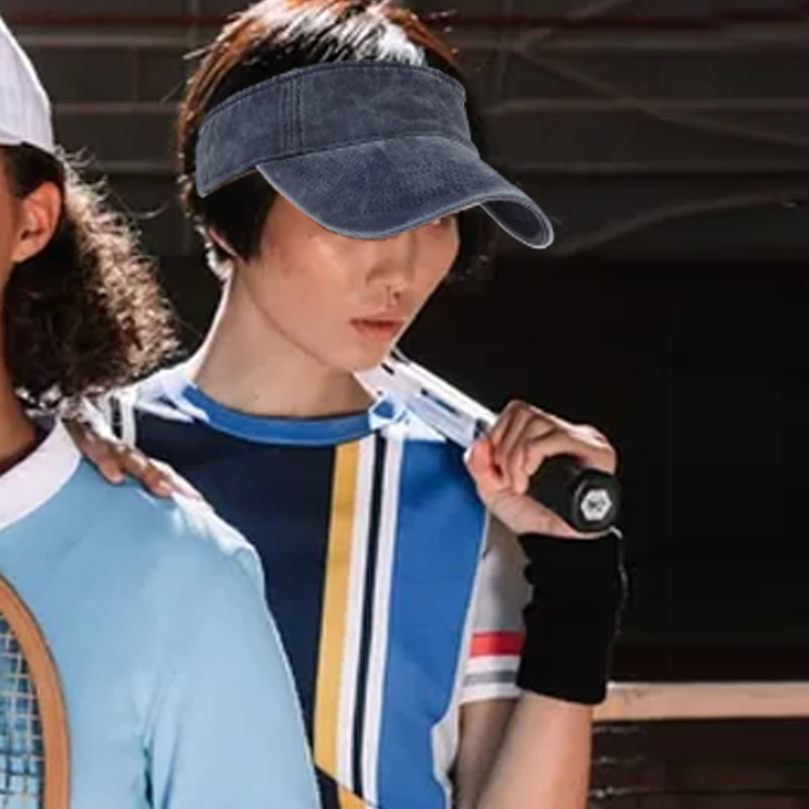 Confezione da 3 visiere parasole per donne e uomini, cappelli da sole sportivi leggeri con visiera regolabile in twill di cotone