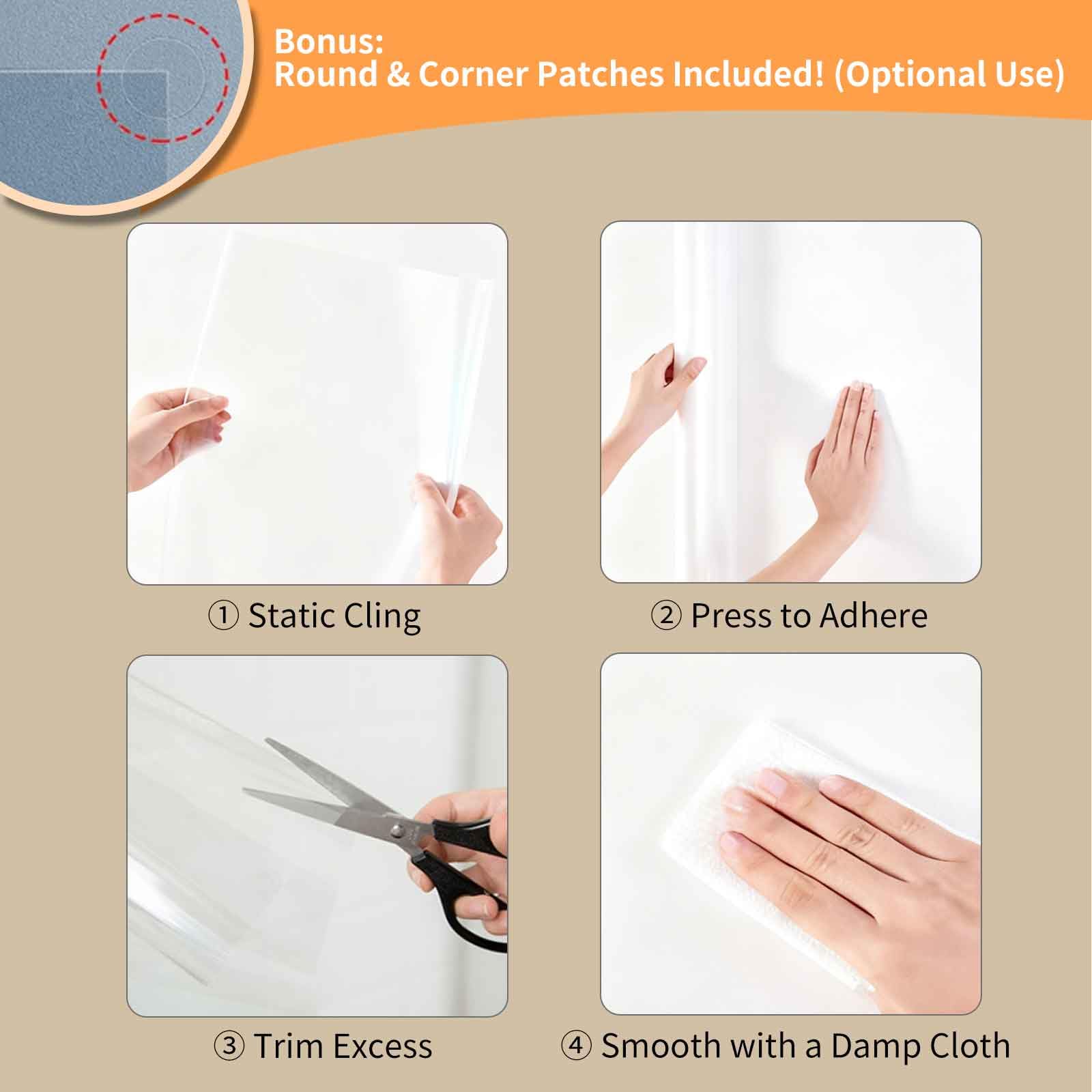 Clear Wall Protector - Static Film, No Residue -8