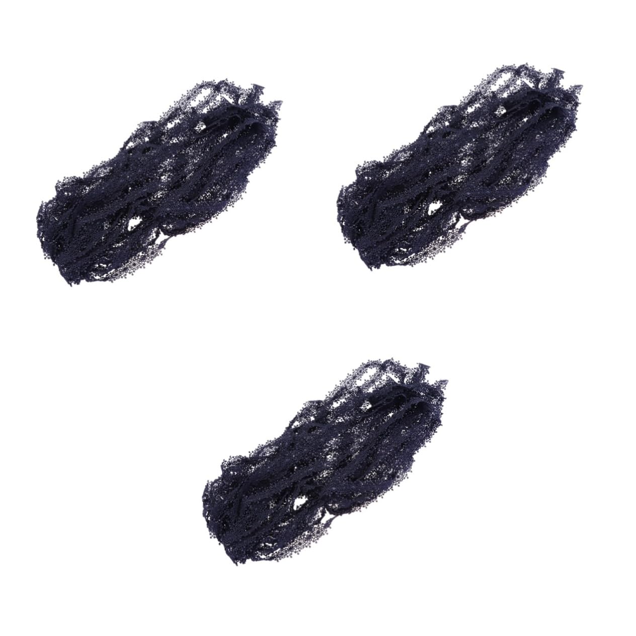 STOBOK 3piezas Ribete De Encaje Negro Yardas Cinta De Encaje Bordada Para Manualidades Ropa Decoración De Fiestas y Bodas Material Suave y Cómodo Para Piel