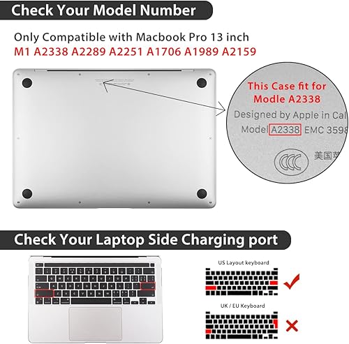 Miniatura 2 de HOHAIYOO Funda para MacBook Pro13 pulgadas 2022 M2 2021 2020 2019-2016 Release M1 A2338 A2289 A2251 A1706 A2159 A1989 Touch Bar, carcasa rígida con