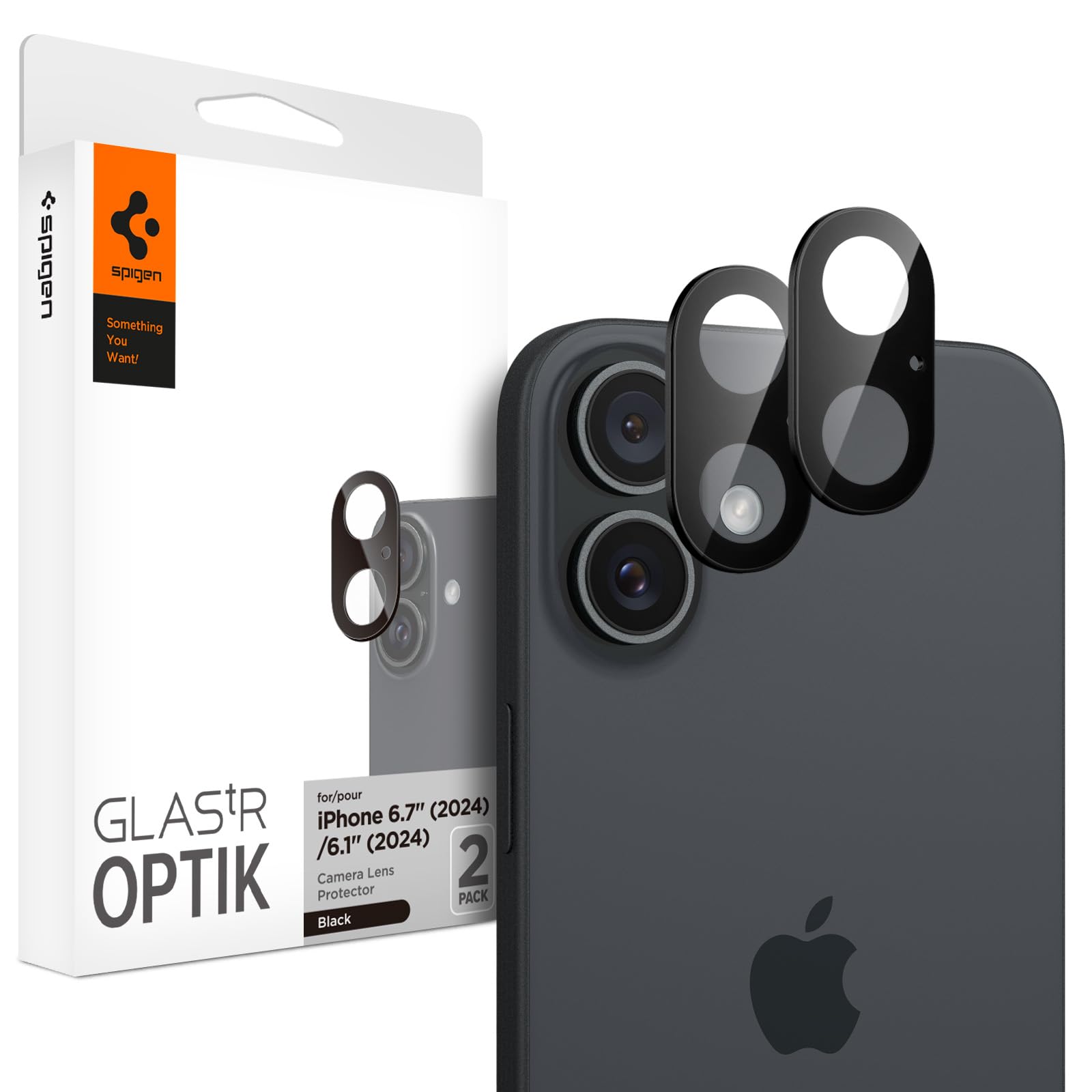 Spigen Glas.tR Optik Tempered Glass Camera Lens Protector Guard for iPhone 16/16 Plus (Black) - 2 Pack (B0D85FXFL1) Amazon Price History, Amazon Price Tracker