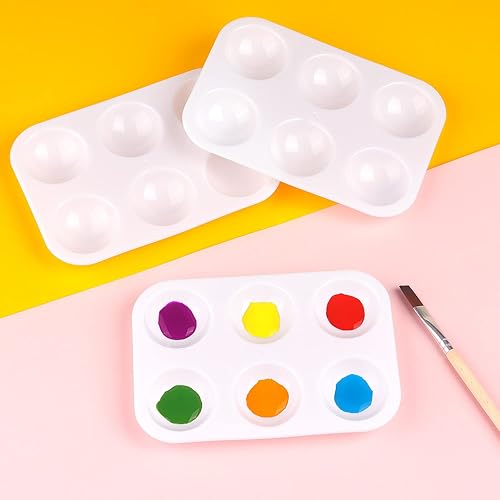Miniatura 5 de 16 bandejas de pintura de plástico blanco, bandeja de pintura de acuarela para pintar fiestas, manualidades y pintura artística