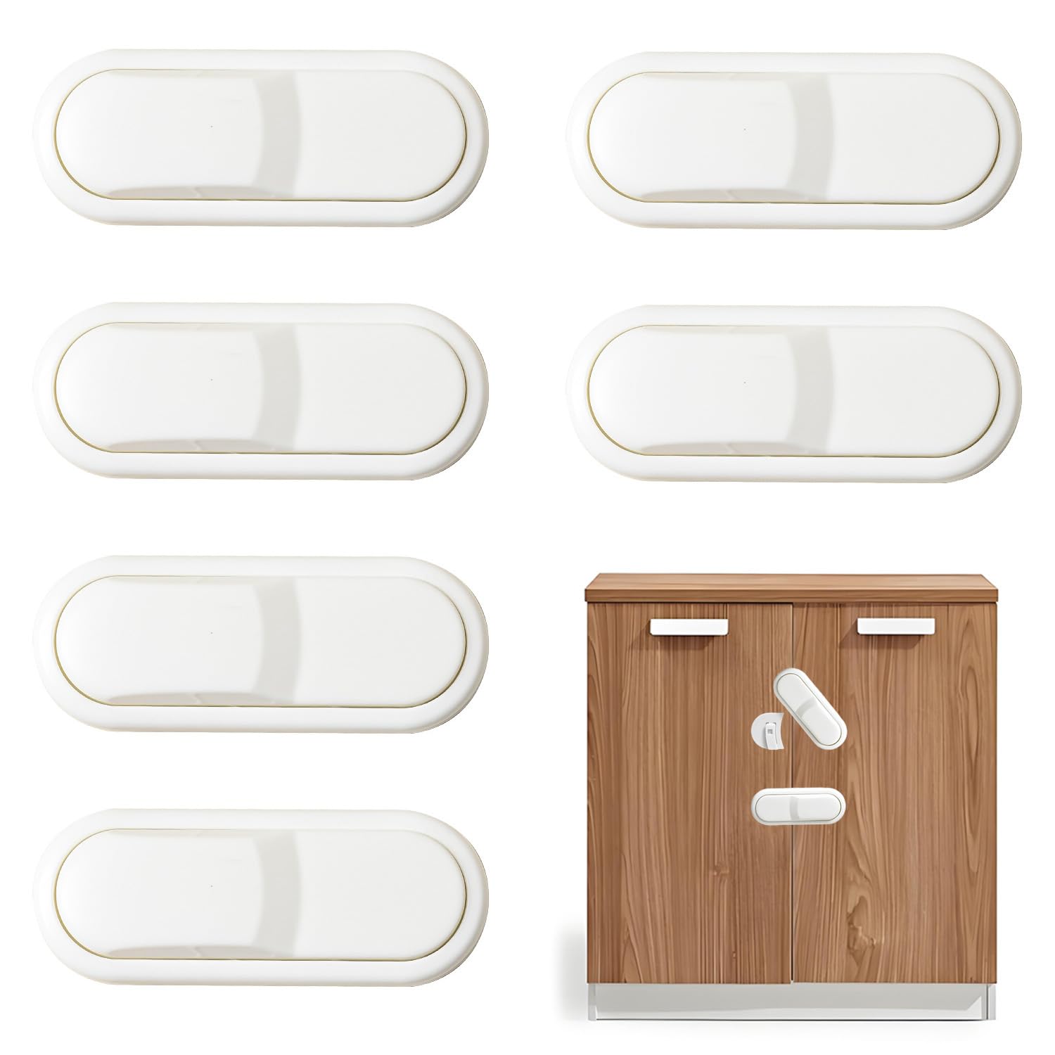 6 Pièces Bloque Porte Bébé,Bloque Tiroir Securite Enfant, SéCurité Placard BéBé,Porte Securite Bebe avec Adhésif,Sans perçage pour Armoire FenêTre RéFrigéRateur,Blanc