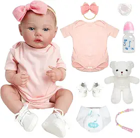 Brastoy Pintada Bebê Reborn Boneca Realistic Silicone Menina Original (48cm Bebe Boneca Pintada)